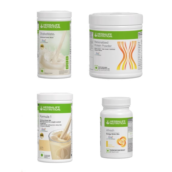 4X Herblife Nutrition Shake Mix French Vanilla With Protein Powder 200g And Shakemate & Afresh Lemon (PACK OF 4)