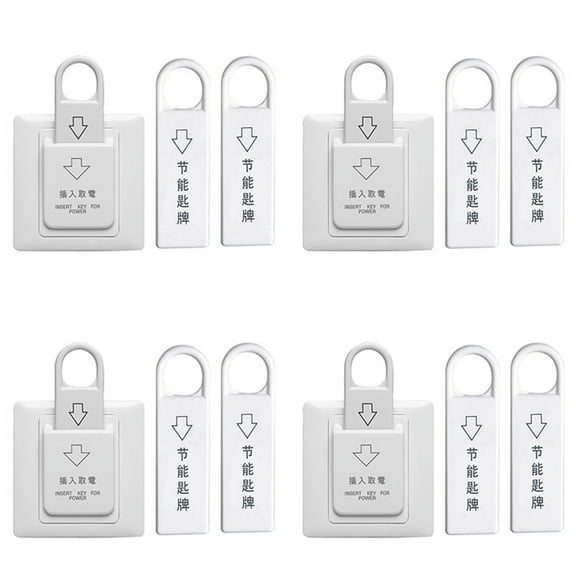4X High Grade Hotel Magnetic Card Switch Energy Saving Switch Insert Key for Power with 12 Card