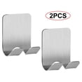 thumbnail image 1 of 4X Holder Shaving Brush Bracket Wall Adhesive Shower Stainless Steel Hooks, 1 of 5