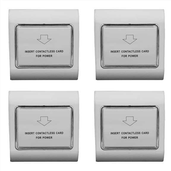4X Hotel Power Switch Delayed Power Off Energy-Saving Induction Card Three-Wire Induction 40A Low Frequency 220V,4 x Hotel power switch,White