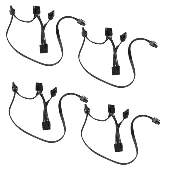 4X IDE 4Pin Modular Power Supply Cable for RM1000X RM550X 650X 750X 850X 6Pin to 4 IDE Cable,4 x 6Pin to 4 IDE cable,black