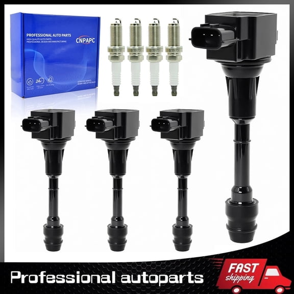 4 Ignition Coil & Iridium Spark Plugs for Nissan Altima & Sentra 2.5L &   X-Trail from 2002 -2006,UF350,22448-8H315
