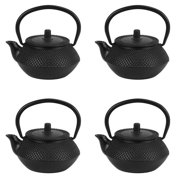 4X Iron Tea Pot with Stainless Steel Infuser Cast Japanese Iron Teapot Oolong Tea Puer Tea Tea Kettle 300ML,4 x Iron Tea Pot