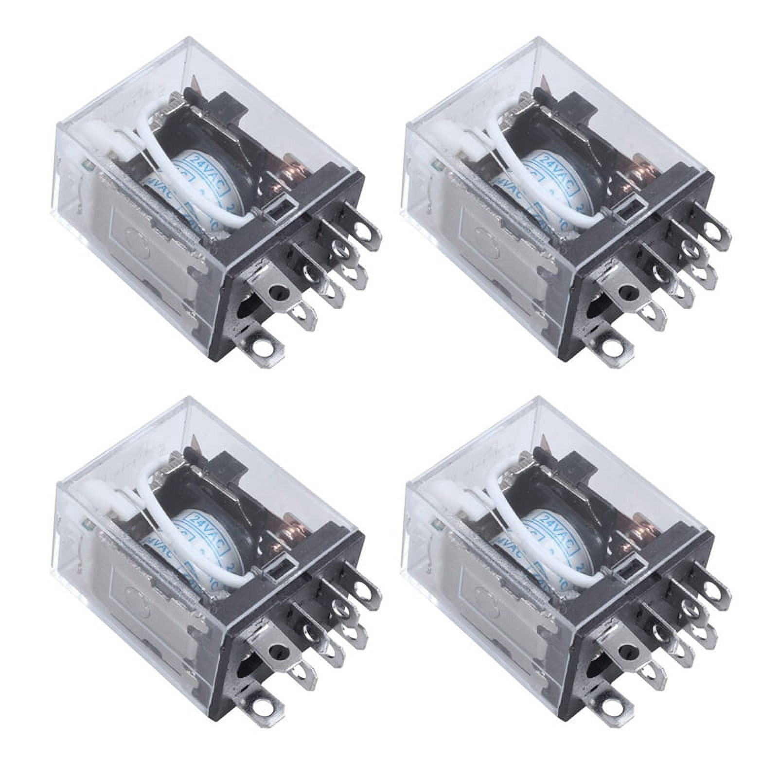 4X JQX-13F LY2 AC 24V Coil 8-Pin DPDT Red LED Electromagnetic Relay,4 x ...