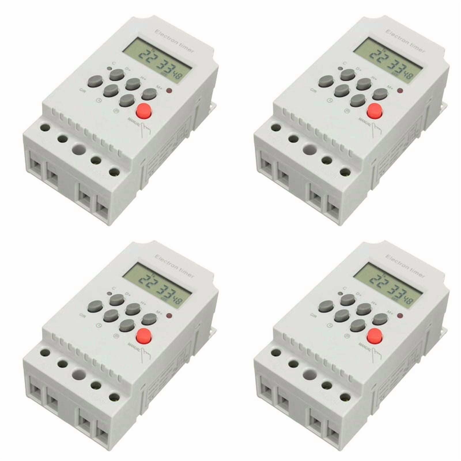 4X KG316T-II Din Rail Microcomputer Time Control Switch Time Control Timer AC 220V 25A DIGITAL TIMER SWITCH Relay
