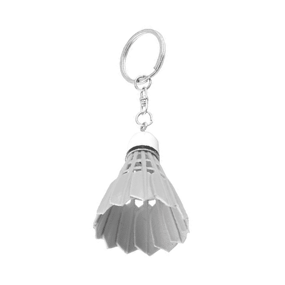 4X Keychain Handbag Split Ring Plastic Key Ring Badminton Decoration White
