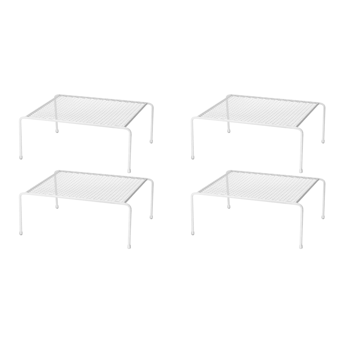 4X Kitchen Cupboard Organiser Pack Metal Wire Storage Shelfs Insert Rack for Kitchen Countertop, Pantry, Cabinet, Fridge