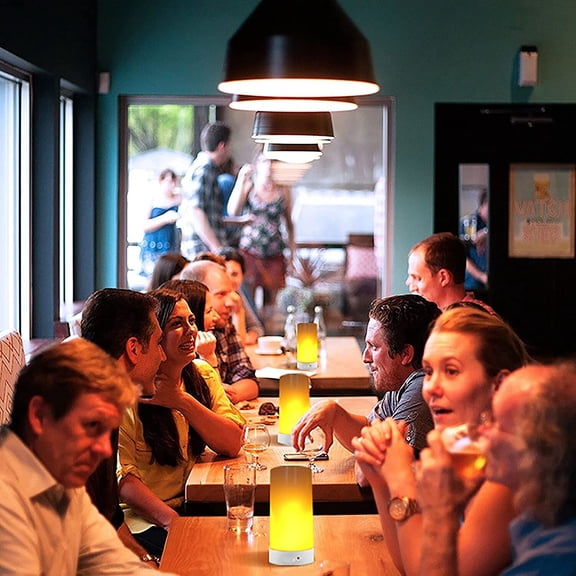 4X LED Flame Effect Light , USB Rechargeable 4 Modes Flickering Flame Candle Lantern with Remote Timer Gravity Sensing Effect Magnetic Base Waterproof Dimmable Outdoor Hanging Lamps Camping