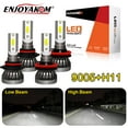 thumbnail image 1 of 4X LED Headlight Bulbs 9005 High Beam H11 Low Beam For Acura ILX 2013-2015 6000K Super Bright White, 1 of 9