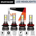 thumbnail image 1 of 4X LED Headlight Bulbs 9005 High Beam H11 Low Beam For GMC Yukon 2016-2017 6000K Super Bright White, 1 of 9