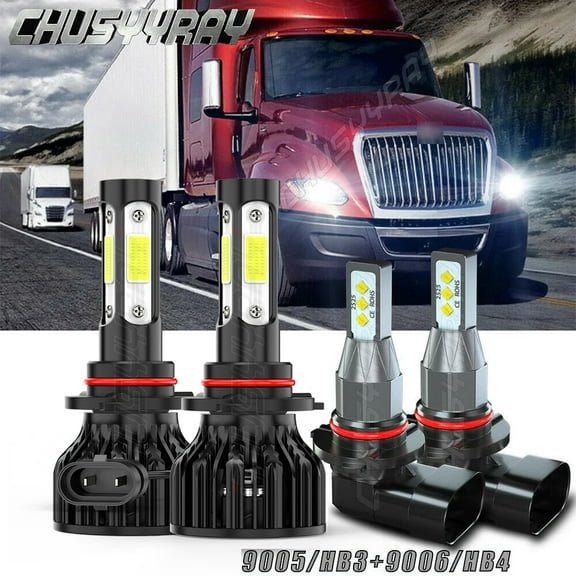 CHUSYYRAY 9005 9006 LED Headlight Bulbs for International Truck Pro Star Prostar 2008-2016 4 Pack