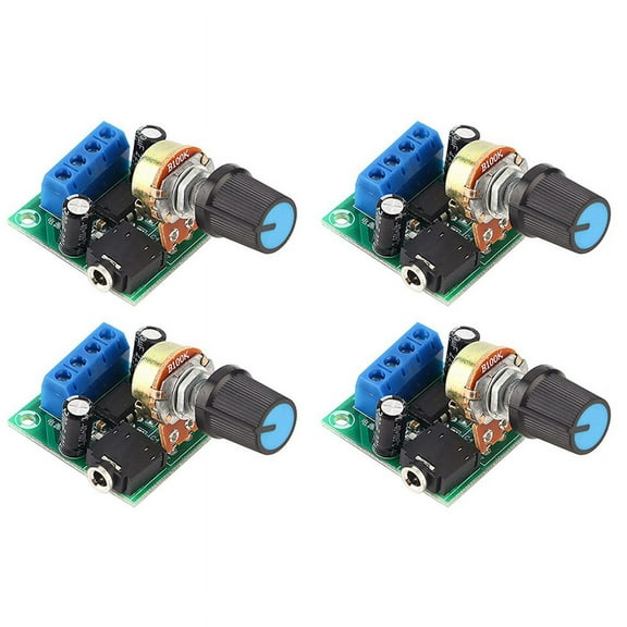 4X LM386 Super Mini Amplifier Board, 3V-12V, 0.5W-10W Speaker Low Noise Power Consumption, for Speaker Audio System DIY