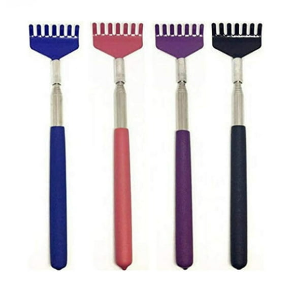 4X Large and Compact Extendable Stainless Steel Telescoping Back Scratcher with Non Slip Grip Extends 27" inch Assorted Colors for Men Women, Adult