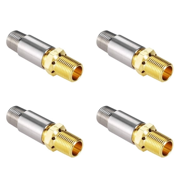4X Liquid Propane Gas Fire Pits 1/2in Air Mixer Valve, Mixer Valve with High Capacity 90K BTU for Outdoor,4 x 1/2inch Air Mixer Valve,Silver & Brass