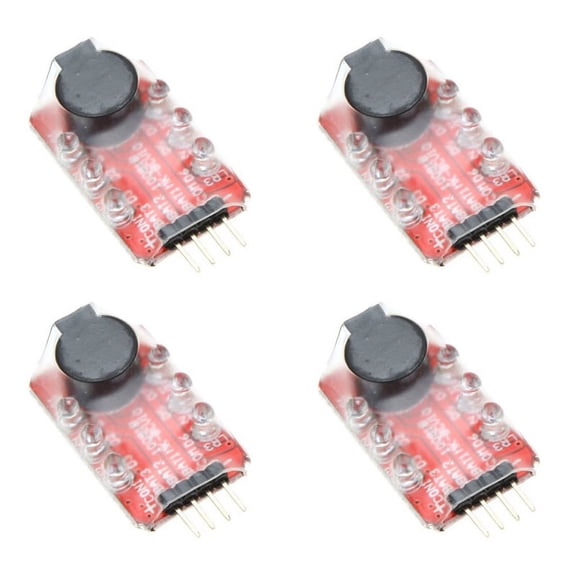 4X Loud Hailer Lipo Battery Voltage Alarm Display Checker 2-3S LED Display for RC Helicopter Quadcopter Car Battery