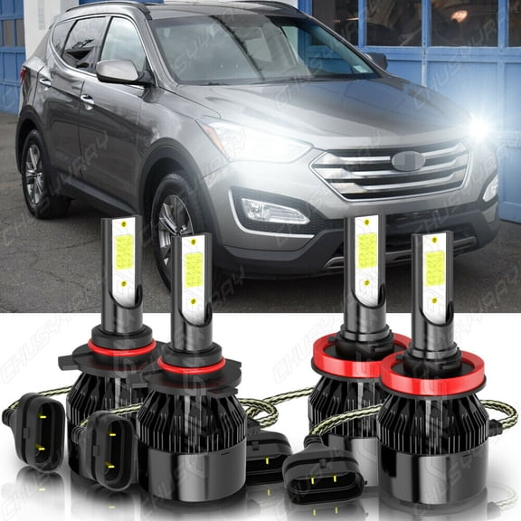 4X Luces Fuertes Para for Auto Coche Luz Carro Bulbs 9005 H11 LED Super Blanco Hi/Lo