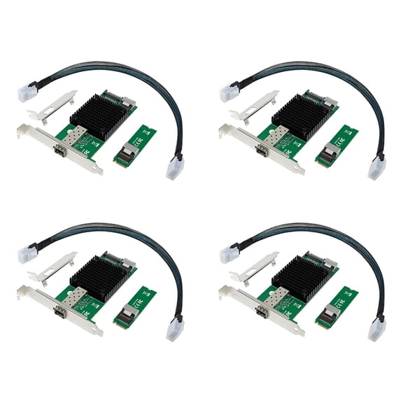 4X M.2 10G Server Network Card M.2 M X520-DA1 10G + Fiber Optic Industrial Computer Server Network Card JL82599EN