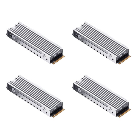4X M.2 2280 NVMe Heatsink M.2 SSD Heatsink Cooling Pad Aluminum Dissipation with Thermal Pad for M2 2280 Ssd Silver