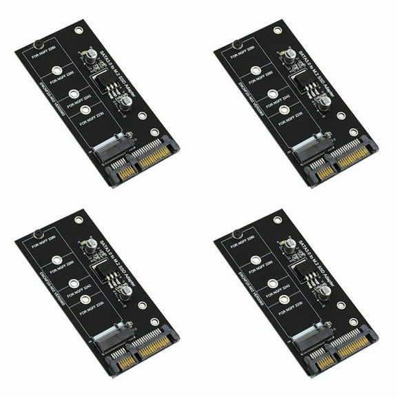4X M.2 Adapter M2 to Adapter M.2 to Adapter M.2 NGFF Converter 2.5inch SATA3 Card B Key,4 x M2 Adapter Card (Not included the ssd),Black