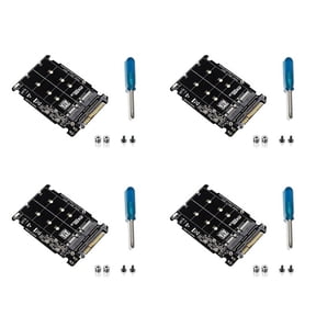 4X M.2 SSD to U.2 Adapter 2In1 M.2 NVMe -Bus NGFF SSD to PCI-E U.2 SFF-8639 Adapter PCIe M2 Converter,Without Shell,black