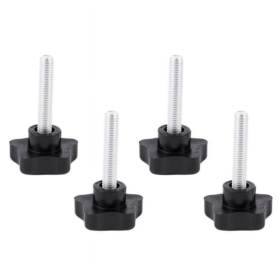 4X M8 x 40mm Screws Star Wing Screw Clamp Knob Handle Black