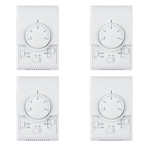 4X MT01 220VAC Room Mechanical Thermostat Air Conditioner Fan Coil Thermostat Temperature Controller Warm