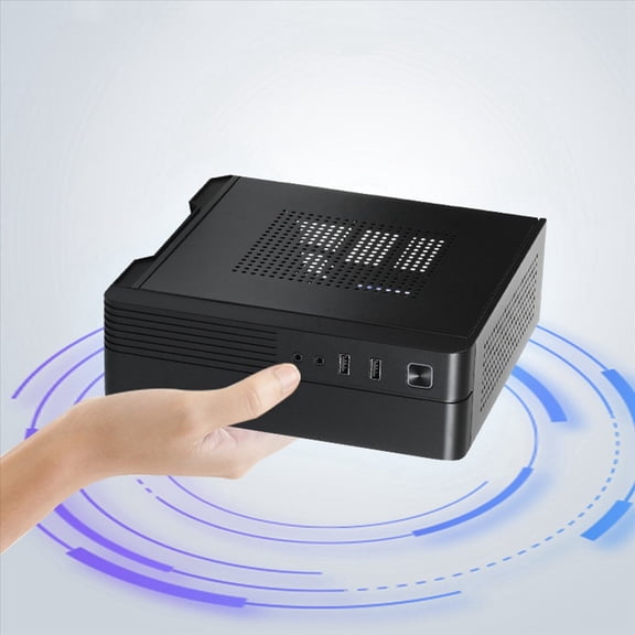 4X MX02 Mini ITX Computer Case HTPC Host Chassis USB2.0 ITX Enclosure Industrial Control Chassis for Office Business,4 x case,Black
