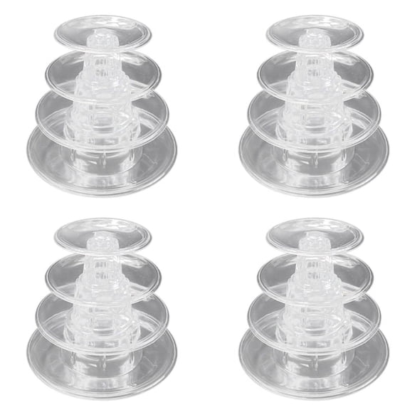 4X Macarons Display Tower 4-Layer Cupcake Stand Food Display Stand Cake Stand Wedding Decoration Birthday Party Favor,4 x Macarons Display Tower,Transparent