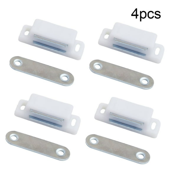4X Magnetic Catch Cupboard Door Latch White Cabinet Catch Magnet with Screws