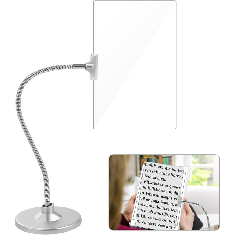 4X Magnifying Glass with Stand, 10x6 Flexible Gooseneck Magnifying, Large  Page Magnifier for Reading Small Prints & Low Vision Seniors with Aging