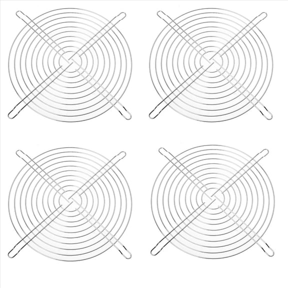 4X Metal PC Computer Case Fan Grill Finger Guard Protection 200mm,4x Fan Metal Finge,Silver Tone
