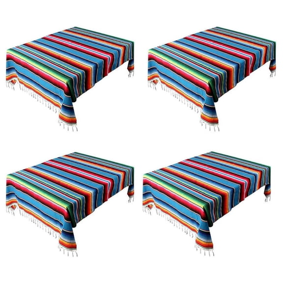4X Mexican Blanket Sarape Picnic Rug Throw Tablecloth Hot Rod for Yoga , 120X180cm