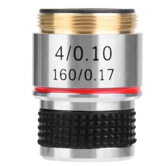 4X Microscope Objective Lens, 185mm, Achromatic, Clear Imaging for Biological Use