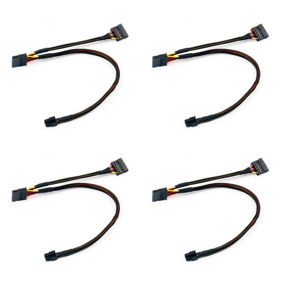 4X Mini 6Pin to 15Pin X2 SATA Power Cable Cord  Vostro 3650 3653 3655 Desktop Computer HDD SSD Expansion Cable