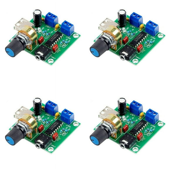 4X Mini Power Amplifier Board 5W+5W HiFi Two-Channel PM CM2038 5V USB Supply Power Audio Amplifier