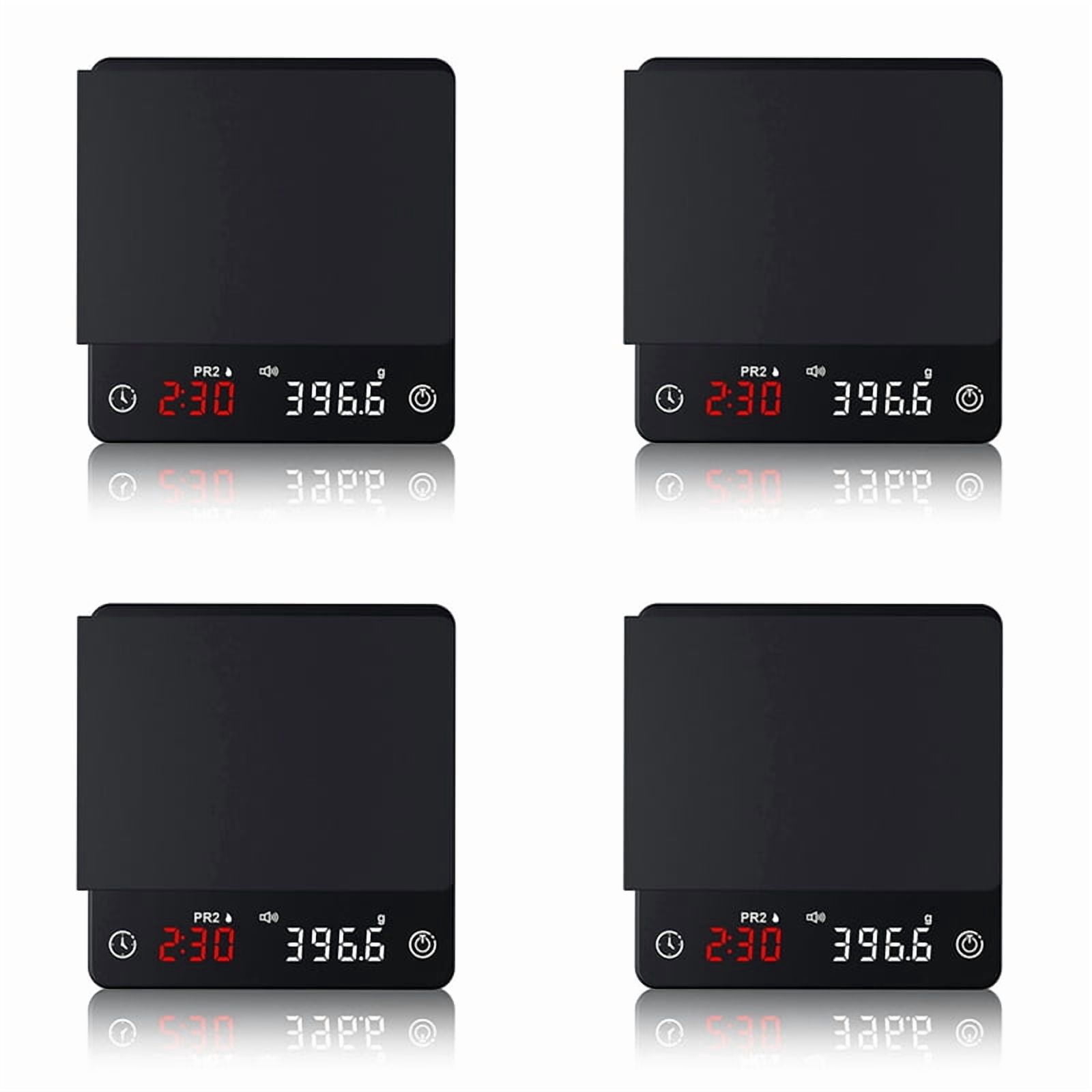 4X Mini Smart Kitchen Scale Weighing Digital Coffee Scale Espresso with Timer,4 x coffee scale with timer 4 x TYPE-C data cable,Black