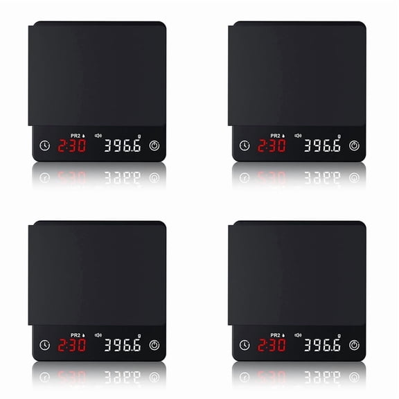 4X Mini Smart Kitchen Scale Weighing Digital Coffee Scale Espresso with Timer,4 x coffee scale with timer 4 x TYPE-C data cable,Black