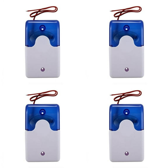 4X Mini Wired Strobe Warning Siren DC12V Sound Alarm Flashing Light Sound Siren Horn Security Alarm System 115Db