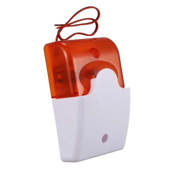 4X Mini Wired Strobe Warning Siren Dc 12V Sound Alarm Flashing Light Sound Siren 115Db Orange