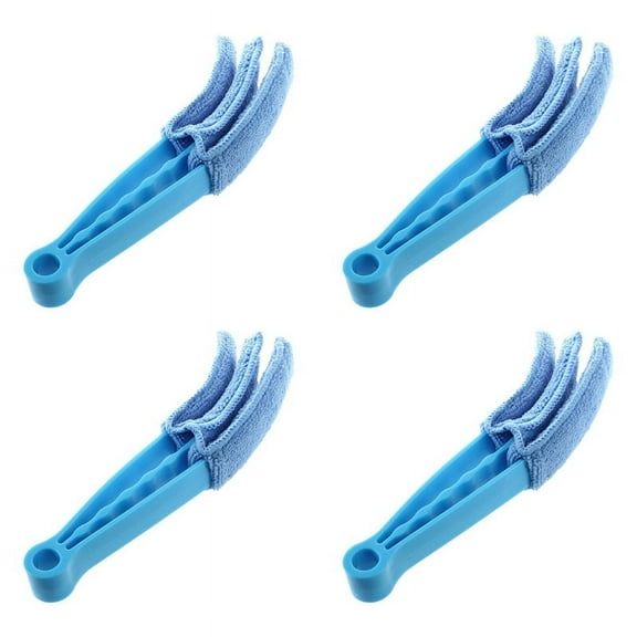 4X Minifibre Triple Blind Cleaner Mitt Venetian Slats Blinds Duster,4xBlinds Duster,blue