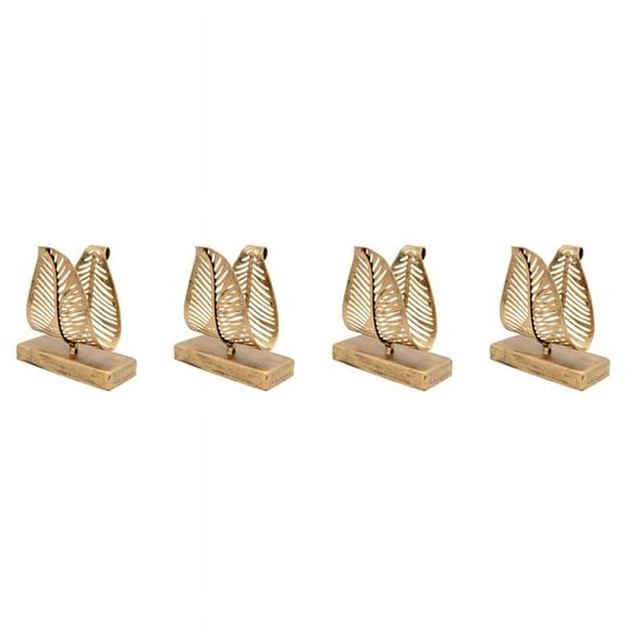 4X Modern Napkin Holder with Leaf Design, Desktop Paper Towel Dispenser, Napkin Storage Storage Box