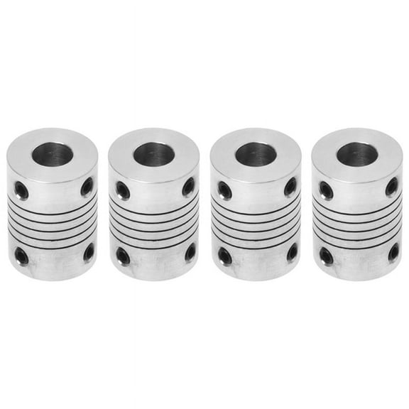 4X Motor Shaft 8mm to 8mm Joint Helical Beam Coupler Coupling D18L25,4 x Beam Coupling,Silver