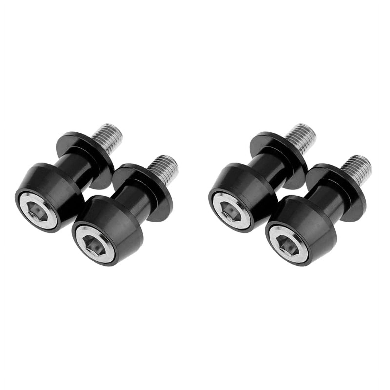 4X Motorcycle CNC Swingarm Swing Arm Spool Sliders Stand Bobbins 10mm for Ninja 250 ER6 Z 250 ER6F - Black