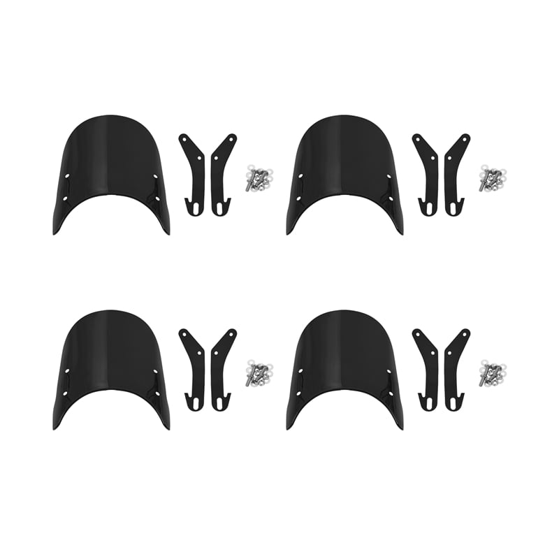 4X Motorcycle Headlight Fairing Windshield Windscreen Compatible for 2001-2017,T100 2003-2017(Black)