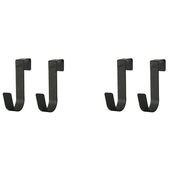 4X Multi-Purpose Hooks Kitchen Cabinet Door Back Hook Hanging Rack Clothes Coat Hat Towel Hanger Storage Hook Black