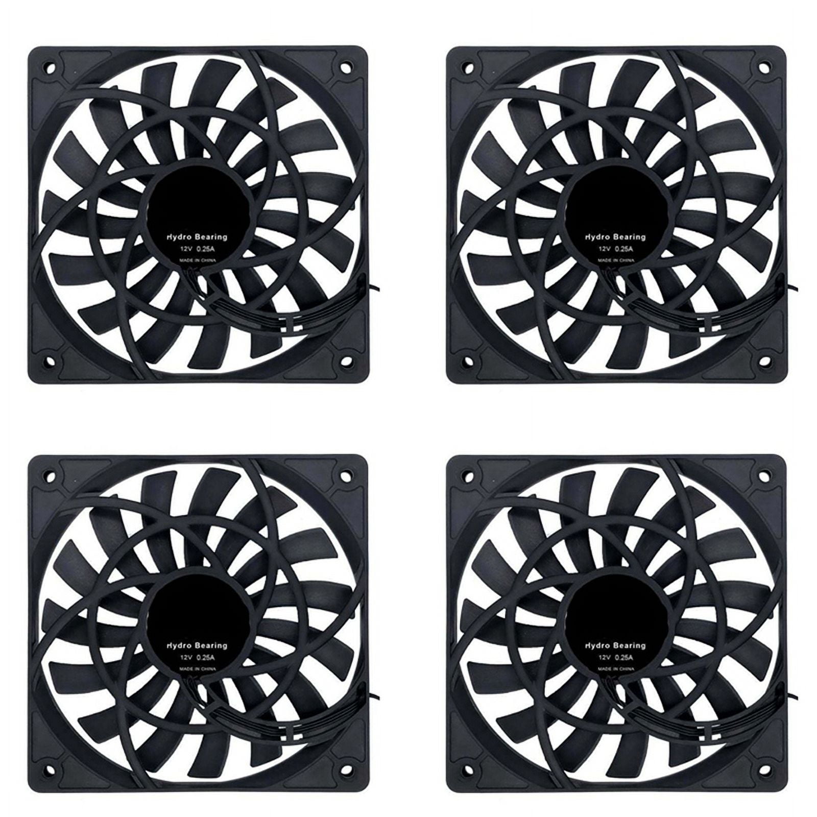 4X Mute 120mm 12cm PWM Cooling Fan Slim 12mm,New 120X120X12mm DC 12V 0 ...