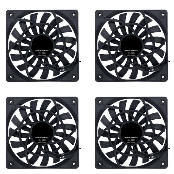 4X Mute 120mm 12cm PWM Cooling Fan Slim 12mm,New 120X120X12mm DC 12V 0.25A 1400RPM Computer PC Case Chassis Cooler Quiet