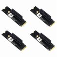 thumbnail image 1 of 4X NGFF M.2 to PCI-E 4X Riser Card M2 M Key to PCIe X4 Adapter with LED Indicator Power Riser for Bitcoin Mining,4 x NGFF to PCI-E X4 Expansion Card,Black, 1 of 8