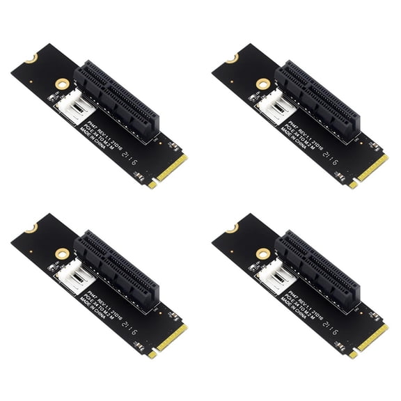 4X NGFF M.2 to PCI-E 4X Riser Card M2 M Key to PCIe X4 Adapter with LED Indicator Power Riser for Bitcoin Mining