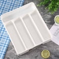 thumbnail image 1 of 4X New Kitchen Drawer Organizer Tray Spoon Cutlery Separation Finishing Storage Box White, 1 of 10